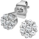 9ct White Gold 0.25ct Diamond Cluster Stud Earrings