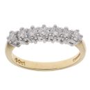 18ct Yellow Gold 0.50ct Brilliant Cut Diamond Half Eternity Ring