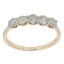 9ct Yellow Gold 1.00ct Brilliant Cut Diamond Five Stone Ring