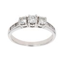 9ct White Gold 0.50ct Diamond Trilogy Ring