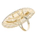 14ct Yellow Gold Patterned Marquise Ring