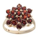 9ct Yellow Gold Garnet Cluster Ring