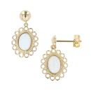9ct Yellow Gold Created Opal Drop Earrings
