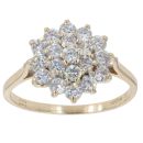 9ct Yellow Gold Cubic Zirconia Cluster Ring