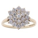 9ct Yellow Gold Cubic Zirconia Cluster Ring