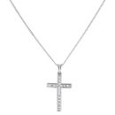 18ct White Gold 1.00ct Diamond Cross Pendant and Chain 18"