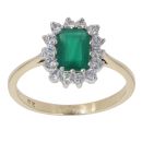 9ct Yellow Gold Chalcedony And Cubic Zirconia Cluster Ring