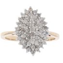 9ct Yellow Gold 0.80ct Brilliant Cut Diamond Cluster Ring