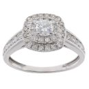 18ct White Gold 0.75ct Brilliant Cut Diamond Cluster Ring