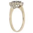 9ct Yellow Gold Cubic Zirconia and Sapphire Cluster Ring