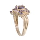 9ct Yellow Gold Iolite Cluster Ring