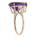 9ct Yellow Gold 0.20ct Diamond and Amethyst Pear Ring