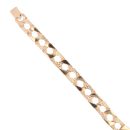 9ct Yellow Gold Patterned And Plain Curb Bracelet 6.5"