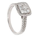 18ct White Gold 0.86ct Diamond Cluster Ring