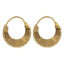 22ct Yellow Gold Sun Ray Basket Hoop Earrings