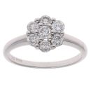 9ct White Gold 0.75ct Brilliant Cut Diamond Cluster Ring