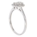 9ct White Gold 0.33ct Brilliant, Baguette And Princess Cut Diamond Cluster Ring