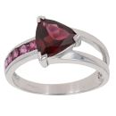 9ct White Gold Garnet Fancy Ring