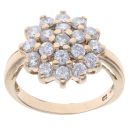 9ct Yellow Gold Cubic Zirconia Cluster Ring