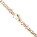 18ct Yellow, White and Rose Gold Wheat and Bead Chain 24"