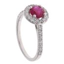 18ct White Gold 0.55ct Diamond and Ruby Ring