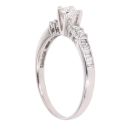 18ct White Gold Brilliant And Baguette Cut Solitaire Ring