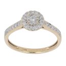 9ct Yellow Gold 0.33ct Diamond Cluster Ring