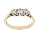 18ct Yellow Gold And Palladium 0.50ct Diamond Trilogy Ring