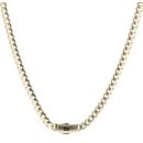 14ct Yellow Gold Monaco Curb Classic Plain Lock Chain 18"