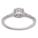 18ct White Gold 0.50ct Brilliant And Princess Cut Diamond Cluster Ring