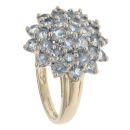 9ct Yellow Gold Blue Gemstone Cluster Ring