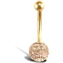 9ct Yellow Gold Crystal Belly Bar