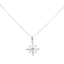 9ct White Gold Snowflake Pendant And Chain