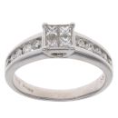 18ct White Gold 0.56ct Diamond Cluster Ring
