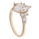 Lab Grown 9ct Yellow Gold 2.35ct Marquise And Brilliant Cut Diamond Solitaire Ring