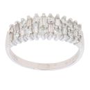 18ct White Gold 0.30ct Brilliant and Baguette Cut Diamond Cluster Ring