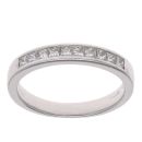 Platinum 0.30ct Princess Cut Diamond Half Eternity Ring