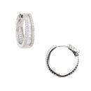 Silver Cubic Zirconia Hoop Earrings