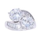 14ct White Gold Cubic Zirconia Twist Ring