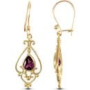 9ct Yellow Gold Amethyst Drop Earrings