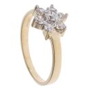 9ct Yellow Gold Daisy Cubic Zirconia Cluster Ring