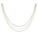 Silver, Yellow and Rose Gold Plated Layering Chains Set of Three