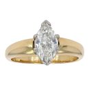18ct Yellow Gold Marquise Cut 1.00ct Diamond Solitaire Ring