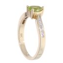 9ct Yellow Gold Created Peridot And Diamond Stone Set Ring