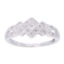 9ct White Gold Diamond Fancy Ring
