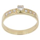 14ct Yellow Gold Single Stone Cubic Zirconia Ring