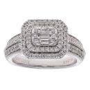 Vera Wang 18ct White Gold 0.95ct Diamond Cluster Vera Wang Ring
