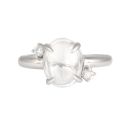 Sterling Silver Moonstone Cubic Zirconia Ring