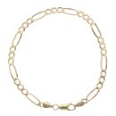 9ct Yellow Gold Figaro Bracelet 7.5"