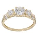 14ct Yellow Gold Cubic Zirconia Three Stone Ring